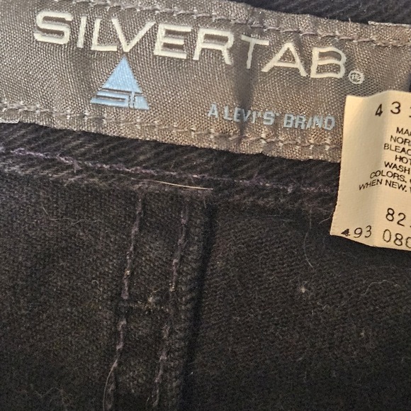Levis SilverTab Baggy Fit Jeans Mens 31x 33 Black Denim Y2K 90s Skater Grunge - Picture 11 of 12